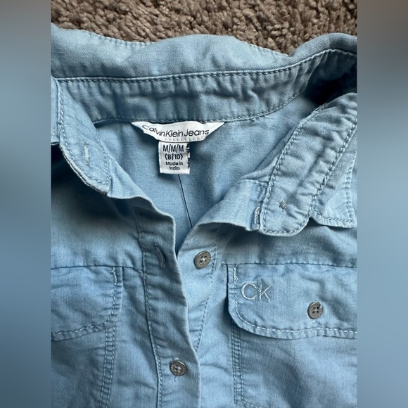 Calvin Klein Girls' Shirtdress Casual Dress. - Picture 2 of 3